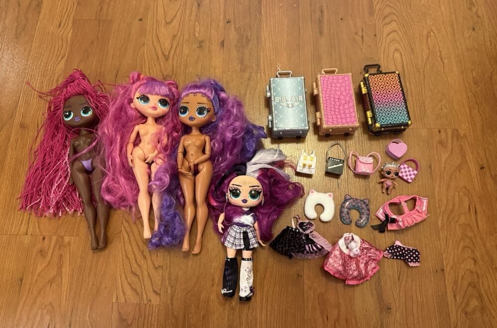 LOL OMG DOLLS NUDE TLC DOLL LOT 4 Dolls 14 Accessories for OOAK Custom